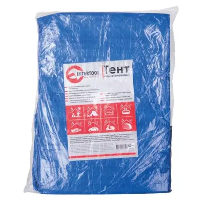 Поліетиленовий тент INTERTOOL AB-0305, 3×5 м, 65 г/м², синій