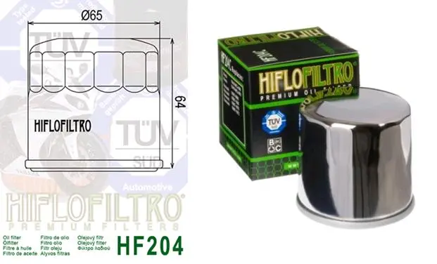 Масляный фильтр Hiflofiltro HF204 Ø65 × 64 мм