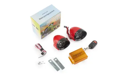 Мотоаудиосистема BEST CHOICE 2,5″ MP3/FM/SD/USB с пультом и сигнализацией, черная