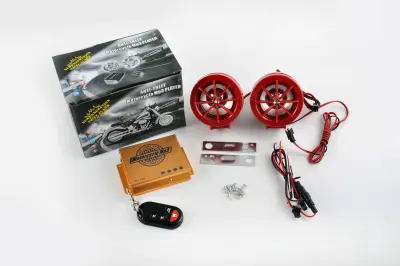 Мотоаудиосистема 2.0 mod. 908, 2,5″, красная, MP3/FM/SD/USB, с сигнализацией и ПДУ