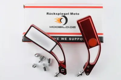 Прямокутні мотодзеркала RED mod. 218, 8/10 мм, червоні