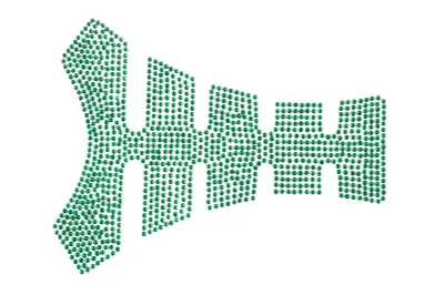 Наліпка на бак 20×16 см, зелені стрази