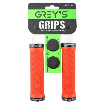 Велосипедные грипсы Grey's GR17510, красные, 130 мм, с двусторонними зажимами