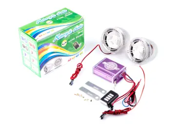 Мотоаудиосистема 2.0 mod:938, 3″, MP3/FM/MicroSD, с пультом и сигнализацией