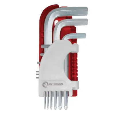 Набор Г-образных шестигранных ключей INTERTOOL HT-1813, 9 шт., 1,5–10 мм