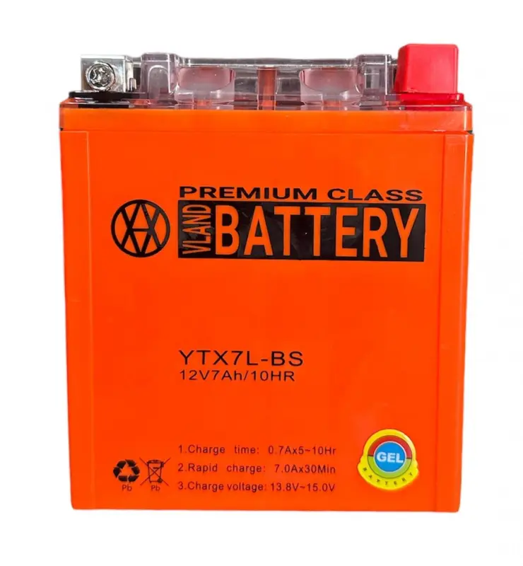 Гелевый аккумулятор YTX7L-BS 12V 7Ah (113×70×132 мм)