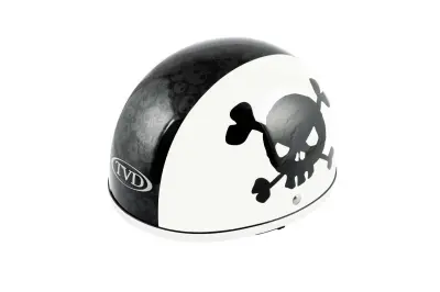 Мотошолом-каска TVD Skull, розмір L, біло-чорний