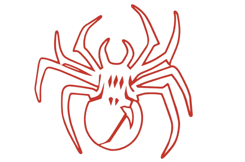 Декоративна наліпка SPIDER червона 13×13 см (#6883)