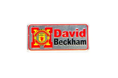 Декоративна наліпка-шильдик David Beckham 16×5 см