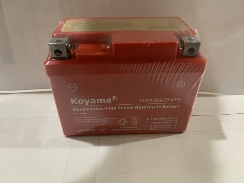 Мотоаккумулятор KOYAMA YTX4L-BS 12V 4Ah, 114×71×88 мм