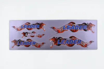 Комплект наліпок LEADER 48×16 см, сірий