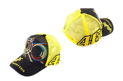 Бейсболка Valentino Rossi 46 черно-желтая с сеткой