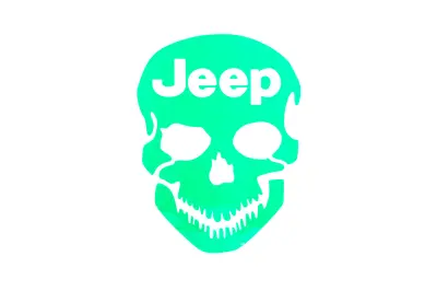 Декоративна наліпка JEEP із черепом 16×13 см, HQ092