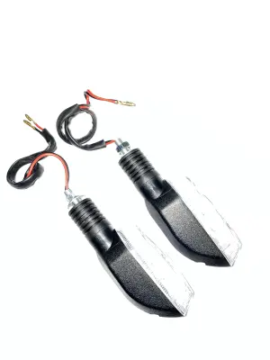 Світлодіодний покажчик повороту «Човник», 3 LED, чорний, біле скло, JS