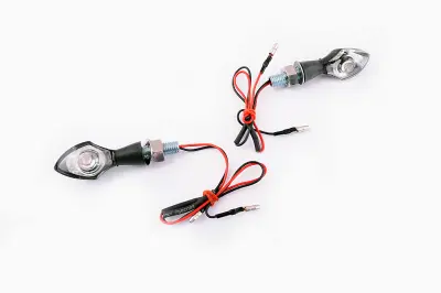 Міні LED-покажчики повороту стрілоподібні з прозорою лінзою, чорні, пара, E-MARKED