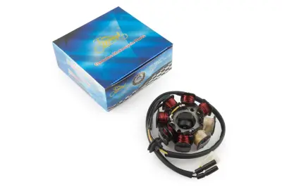 Статор генератора KOMATCU 4T GY6 50, 6+2 катушек, 5 контактов