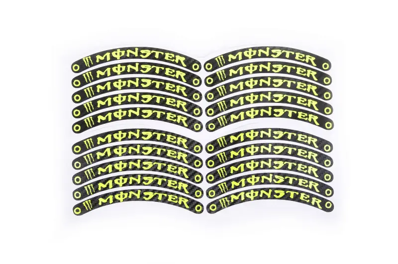 Наліпки на колесо 10″ Monster Energy, 12×1 см, 20 шт., жовті