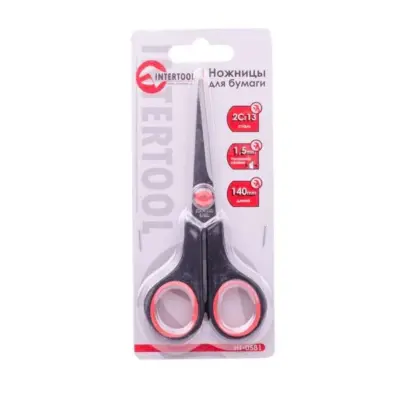 Ножницы для бумаги INTERTOOL HT-0581, 140 мм