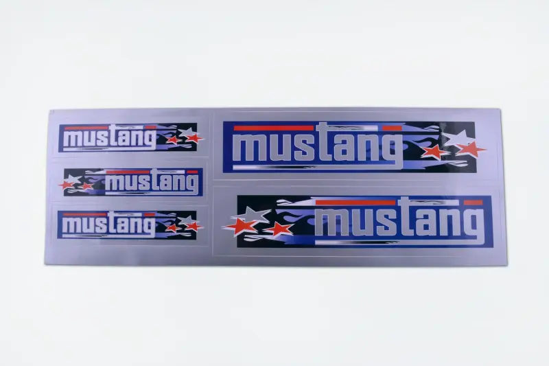 Набор серых наклеек MUSTANG EVO, 48×16 см