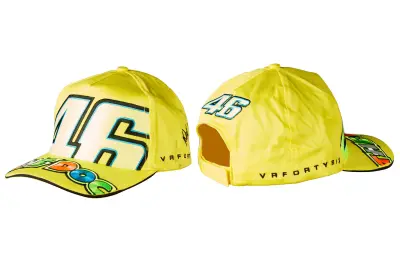 Бейсболка Valentino Rossi 46, жёлтая, 100% хлопок