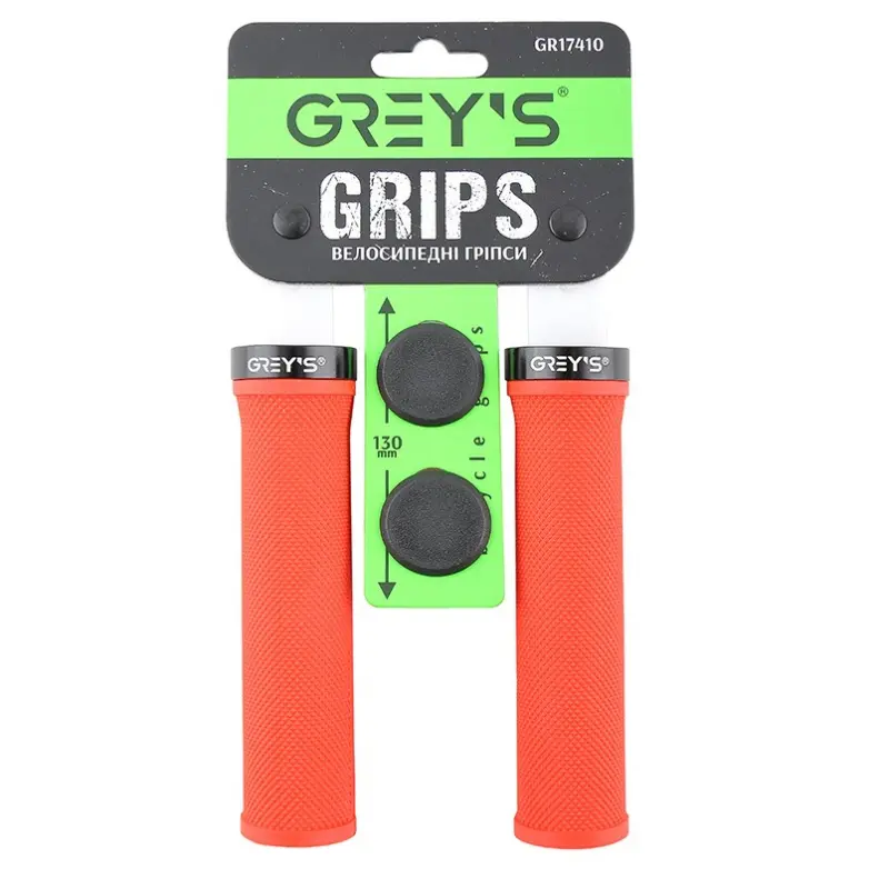 Велосипедные грипсы Grey's GR17410, красные, 130 мм