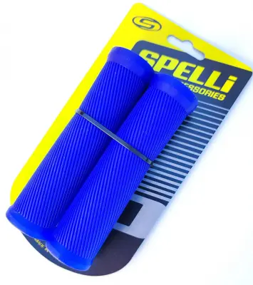 Велосипедные грипсы Spelli SBG-6703, синие, 125 мм