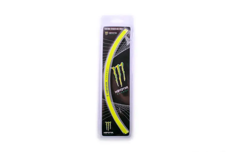 Світловідбивна наліпка на колесо 12 Monster Energy, жовта, PLT