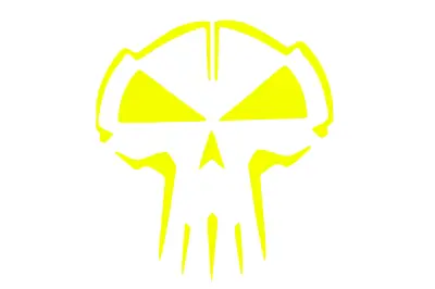Декоративная наклейка SKULL HQ5Y, желтая, 10×10 см
