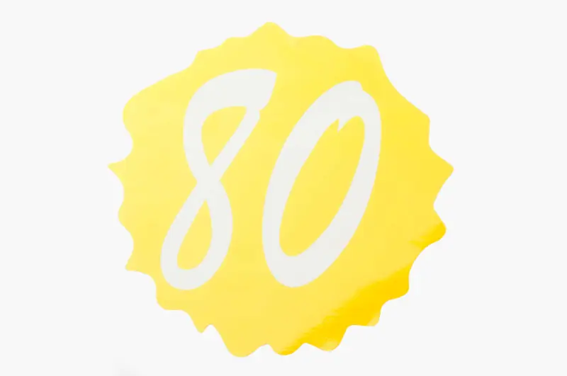 Набір наліпок «80», 9×9 см (5627A)