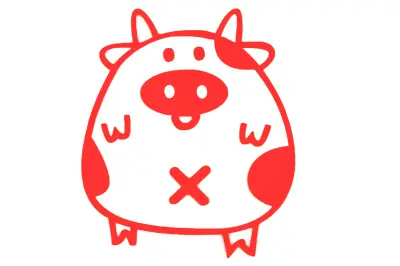 Декоративная наклейка PIG красная (#HQ5)