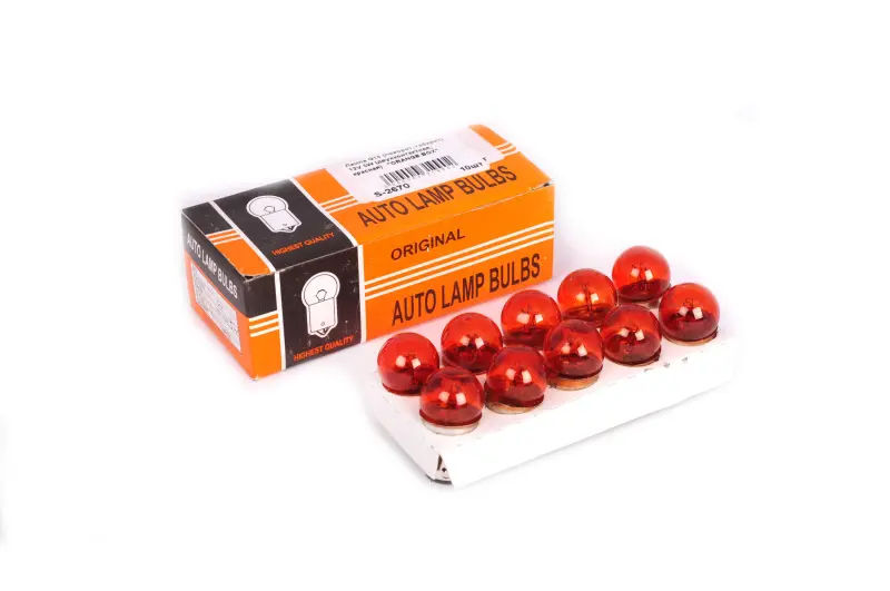 Автолампа G18 12V 5W красная ORANGE BOX