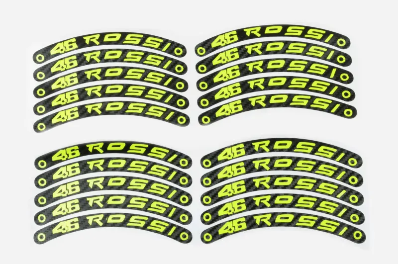 Наліпки на колесо 46 ROSSI, жовті, 10 шт. (#6059)