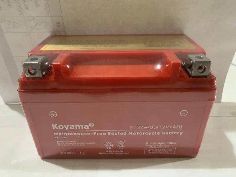 Аккумулятор KOYAMA YTX7A-BS GEL 12 V 7 Ah, 150×85×95 мм