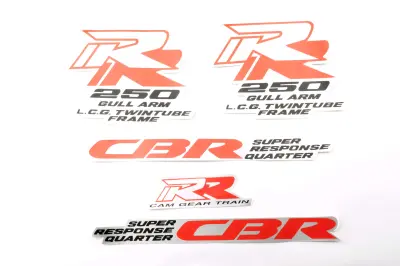 Комплект наліпок Honda CBR250, 25×10 см, 3 шт. (#0912)