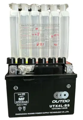 Мотоакумулятор OUTDO UTX4L-BS 12 В 3 А·год з електролітом