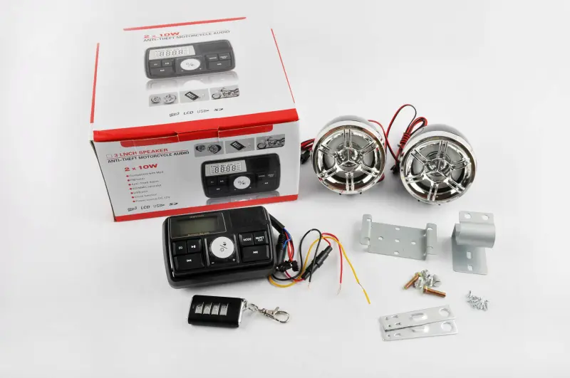 Мотоаудіосистема ZUNA 3″ з FM, USB/SD і сигналізацією