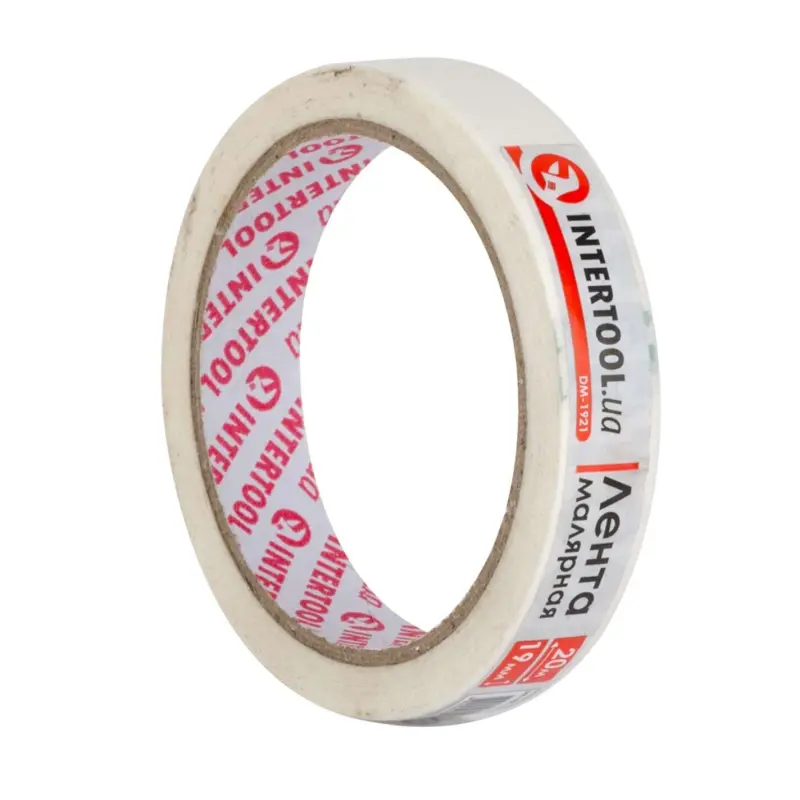 Малярна стрічка INTERTOOL DM-1921, 19 мм × 20 м, біла
