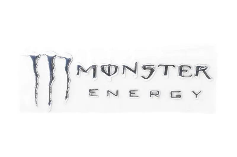 Алюмінієвий шильдик-наліпка Monster Energy 19×7 см, хром, #4750