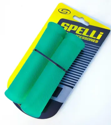 Велосипедные грипсы Spelli SBG-6703 зеленые, 125 мм