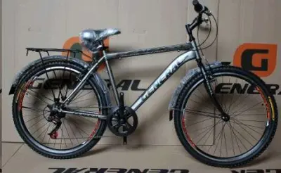 Велосипед GENERAL 26″ 5.1 Steel, 7 швидкостей, рама 19″, чорно-сірий