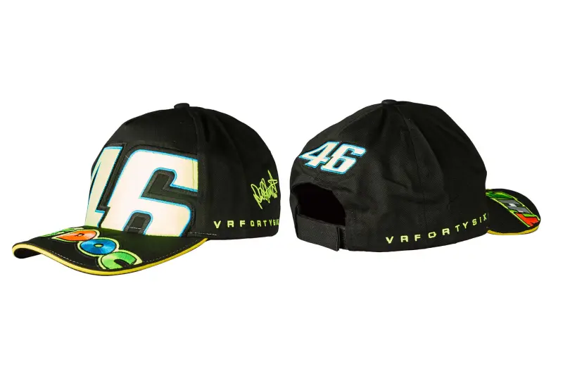Черная бейсболка Valentino Rossi VR46 с номером 46