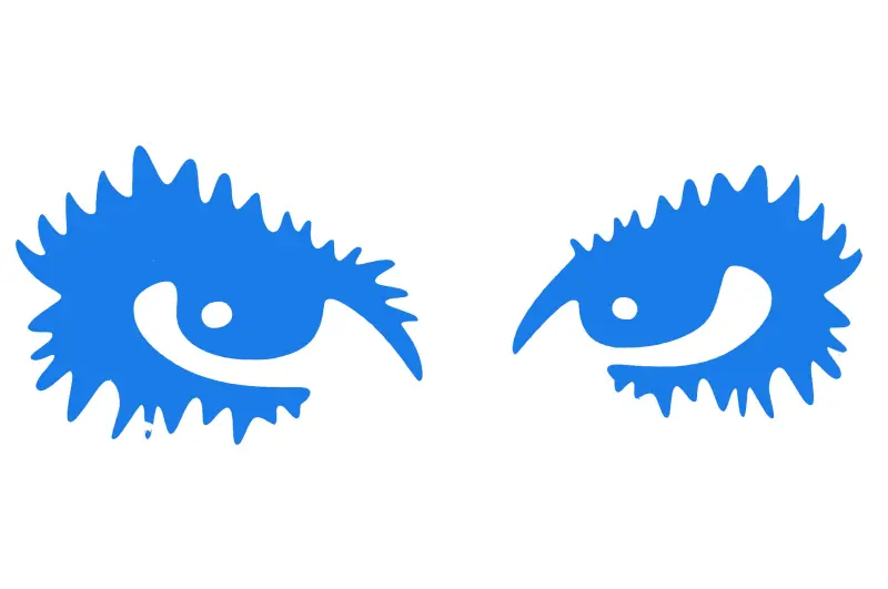 Декоративна наліпка EYES HQ5, синя, 18×6 см