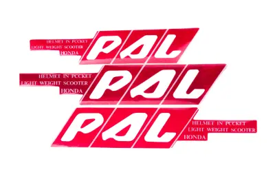 Комплект червоних наліпок PAL для Honda PAL AF17, 45×23 см, #0101