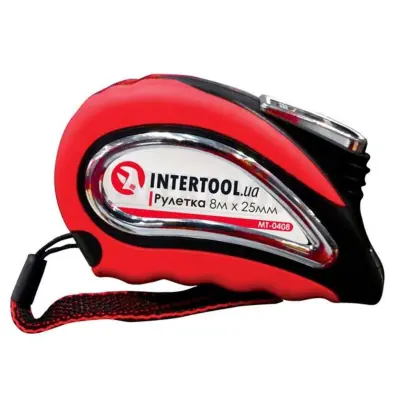 Рулетка INTERTOOL з фіксатором, 8 м × 25 мм