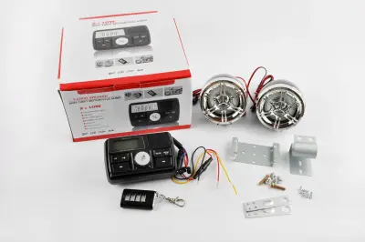 Мотоаудіосистема MANLE з 3-дюймовими динаміками, MP3/FM/USB/SD та сигналізацією