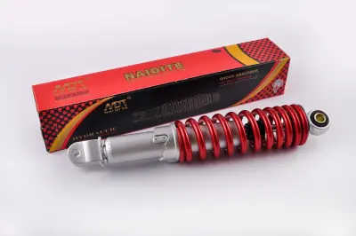 Задний амортизатор NDT GY6, Honda Dio ZX, Lead 320 мм, регулируемый, красный металлик