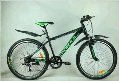 Велосипед GENERAL 5.0 Steel 26″, рама 16″, 21 швидкість, зелено-чорний
