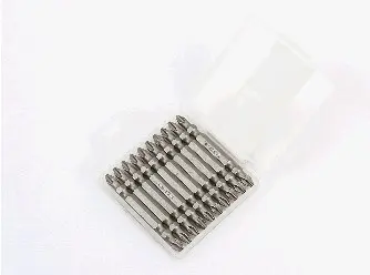Набір двосторонніх біт PH2/PH2 65 мм 1/4", S2, 10 шт.