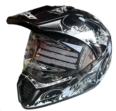 Кросовий шолом NENKI MX-310 Black White з візором, розмір L