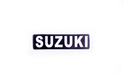 Наліпки з логотипом SUZUKI 8×2 см, чорні, 10 шт.